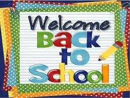 Welcome Back to School on a colorful paper with a pencil
