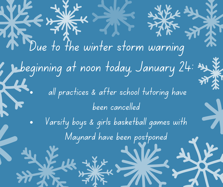 After school activities are cancelled/postponed for January 24, 2023.