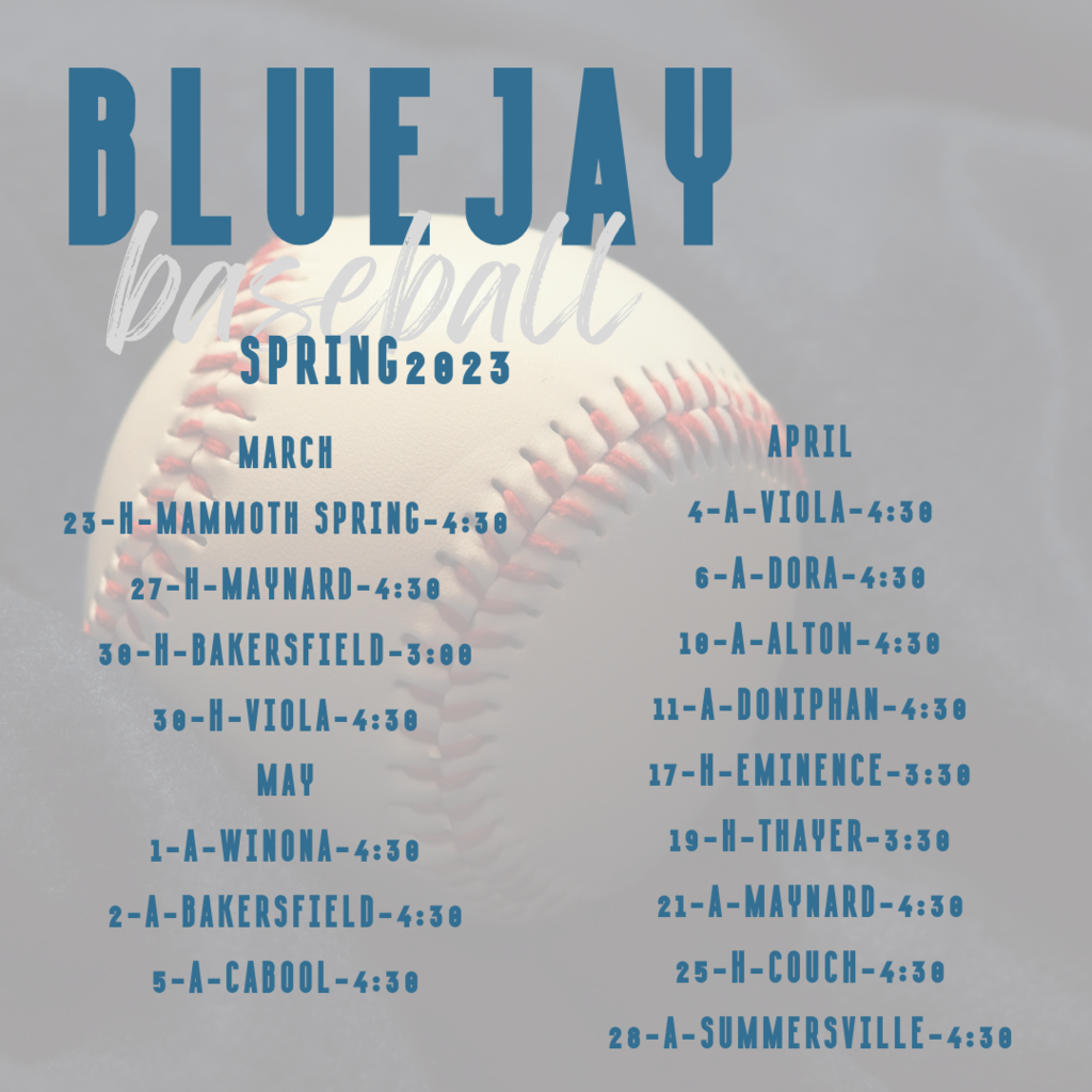 Baseball Schedule Spring 2023