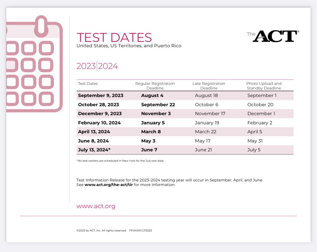 ACT Dates 23-24